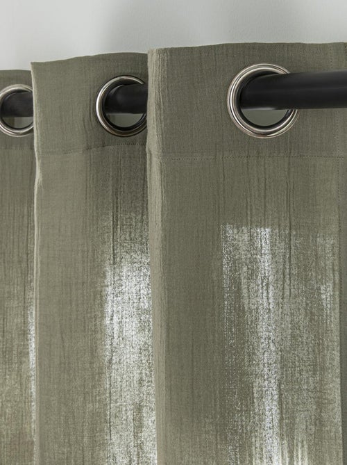 Cortina lisa de gasa de algodón con ojales, por unidad, 140 x 300 cm. - Kiabi