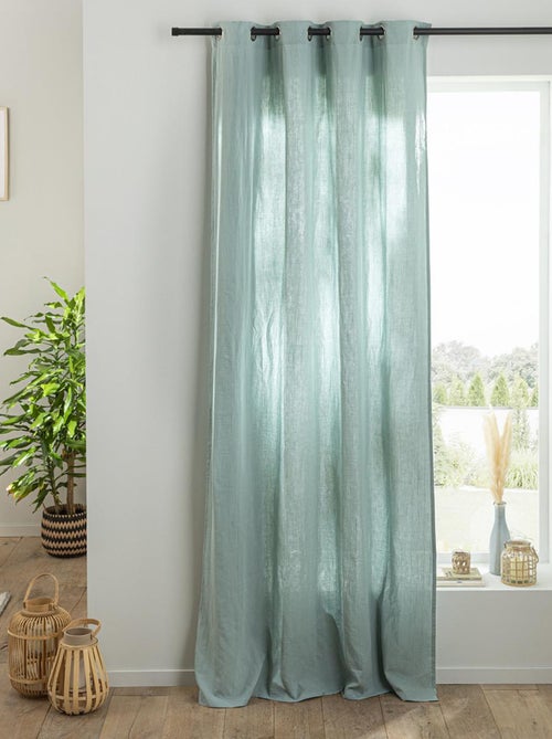 Cortina lisa de gasa de algodón con ojales, por unidad, 140 x 300 cm. - Kiabi