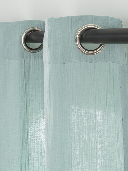 Cortina lisa de gasa de algodón con ojales, por unidad, 140 x 300 cm. - Kiabi