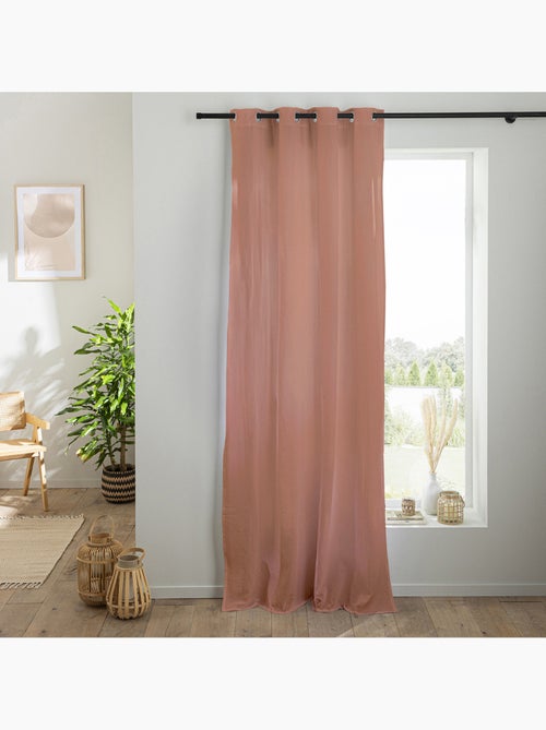 Cortina lisa de gasa de algodón con ojales, por unidades 140 x 260 cm - Kiabi Cortina lisa de gasa de algodón con ojales, por unidades 140 x 260 cm - Kiabi