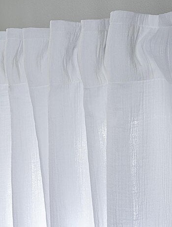 Cortina lisa de gasa de algodón con presillas ocultas, 140 x 260 cm