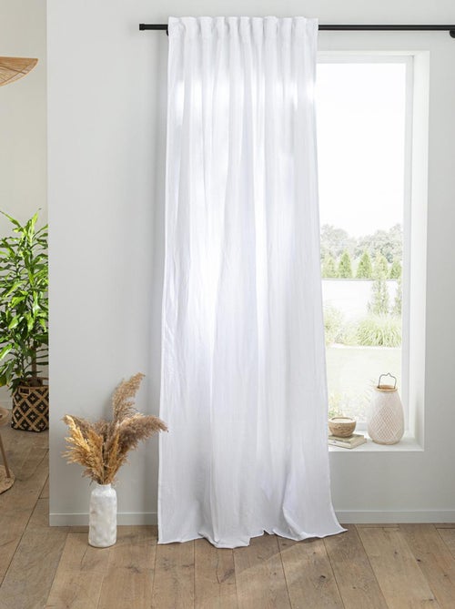 Cortina lisa de gasa de algodón con presillas ocultas, 140 x 260 cm - Kiabi