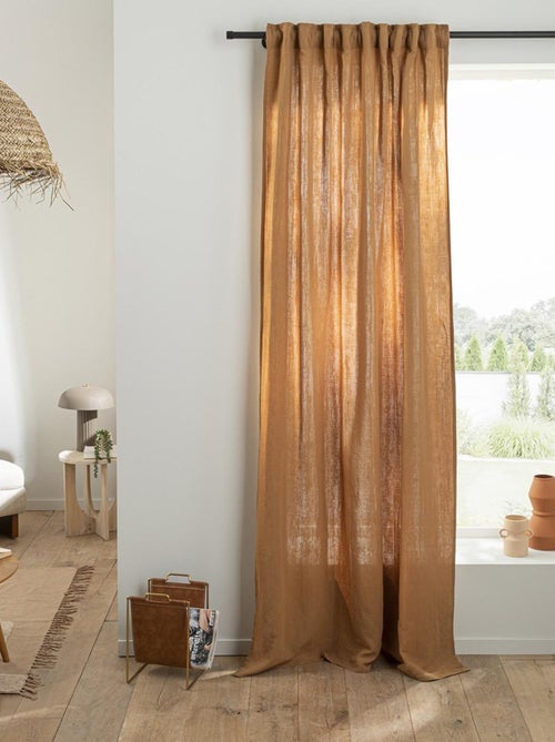 Cortina lisa de gasa de algodón con presillas ocultas, 140 x 260 cm - Kiabi