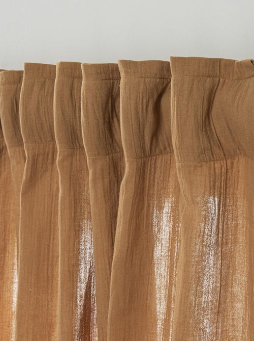 Cortina lisa de gasa de algodón con presillas ocultas, 140 x 260 cm - Kiabi