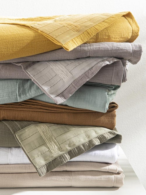 Cortina lisa de gasa de algodón con presillas ocultas, 140 x 260 cm - Kiabi