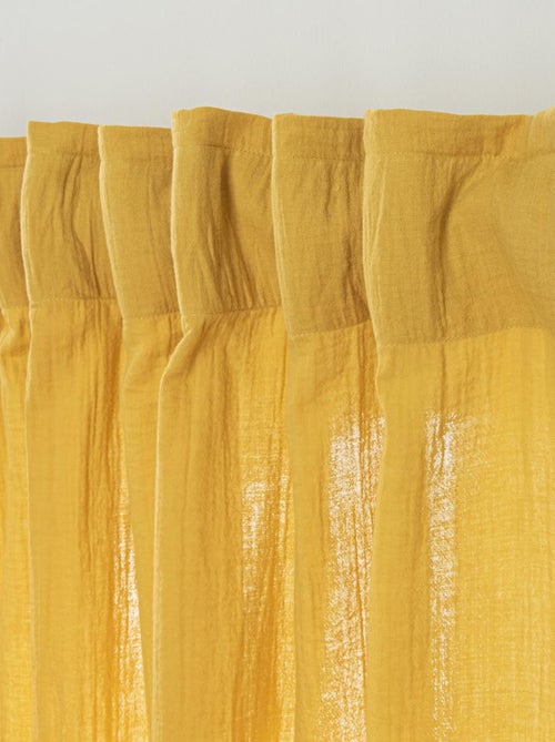 Cortina lisa de gasa de algodón con presillas ocultas, 140 x 300 cm - Kiabi