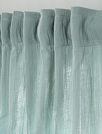 Cortina lisa de gasa de algodón con presillas ocultas, 140 x 300 cm