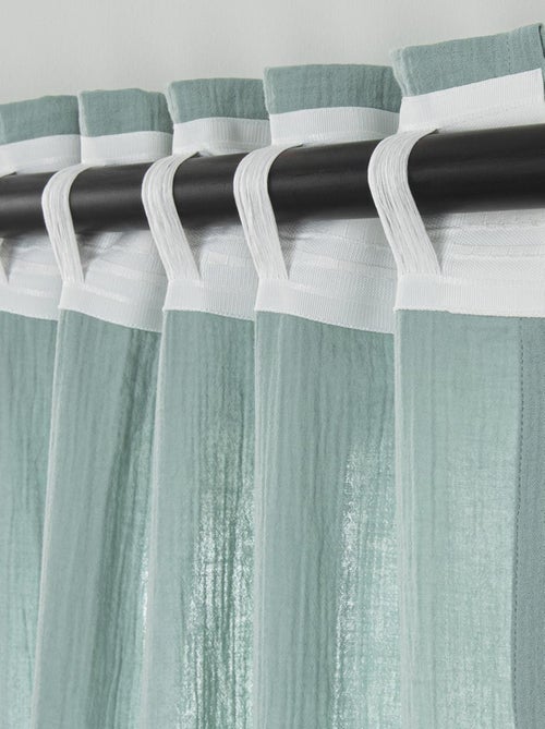 Cortina lisa de gasa de algodón con presillas ocultas, 140 x 300 cm - Kiabi