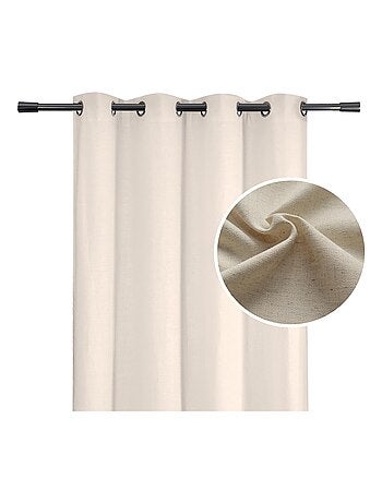 Cortina lisa de lino con ojales