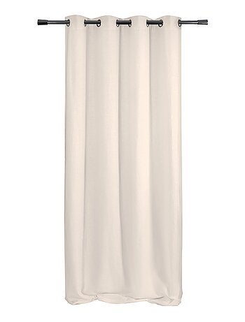 Cortina lisa de lino con ojales