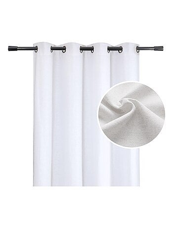 Cortina lisa de lino con ojales