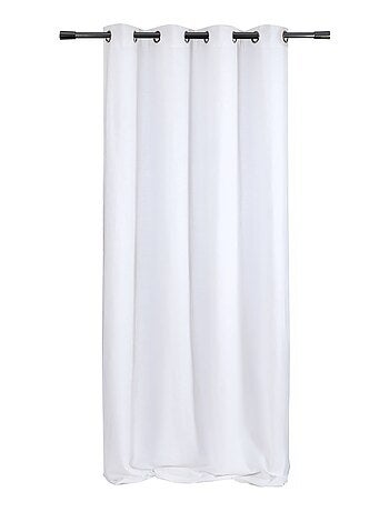 Cortina lisa de lino con ojales