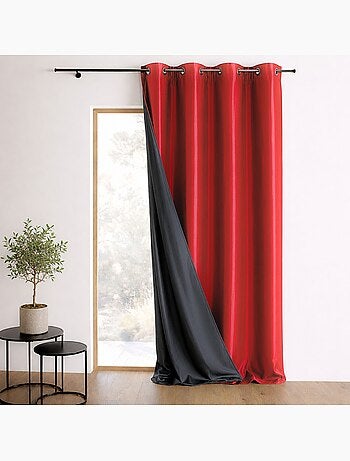 Cortina lisa de shantung, 100 % opaca, de 3 capas