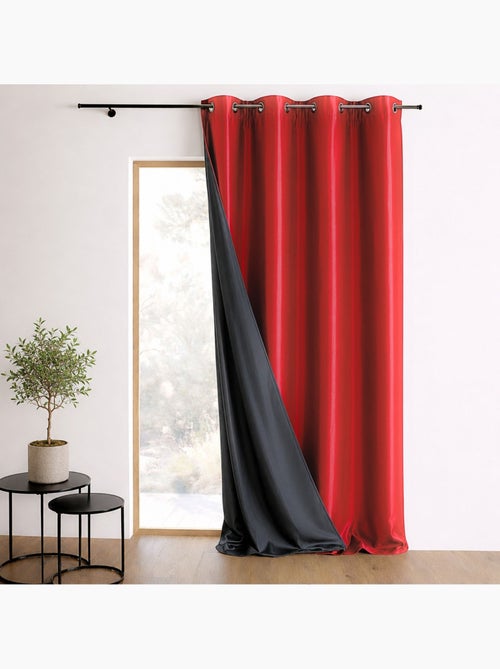 Cortina lisa de shantung, 100 % opaca, de 3 capas - Kiabi