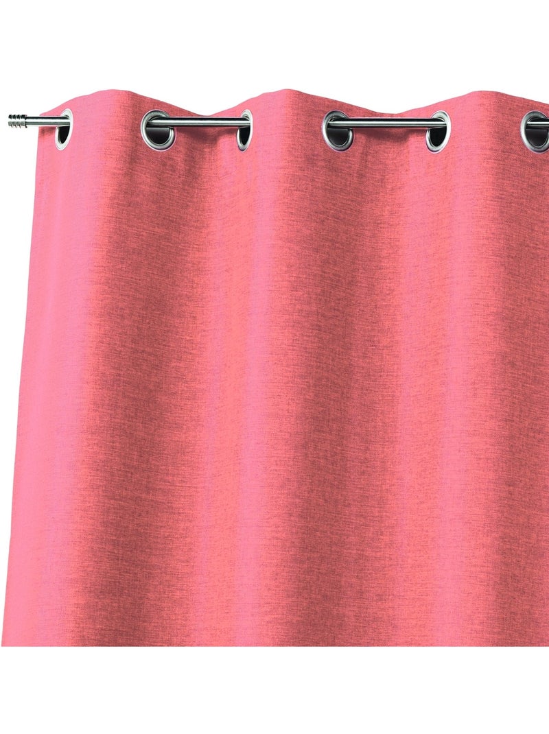 Cortina lisa de tela con aspecto natural Rojo - Kiabi
