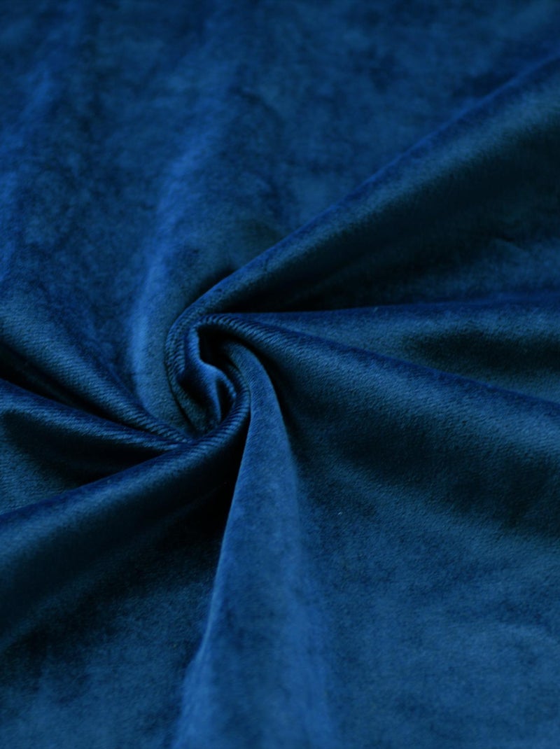 Cortina lisa de terciopelo afelpado Azul marino - Kiabi