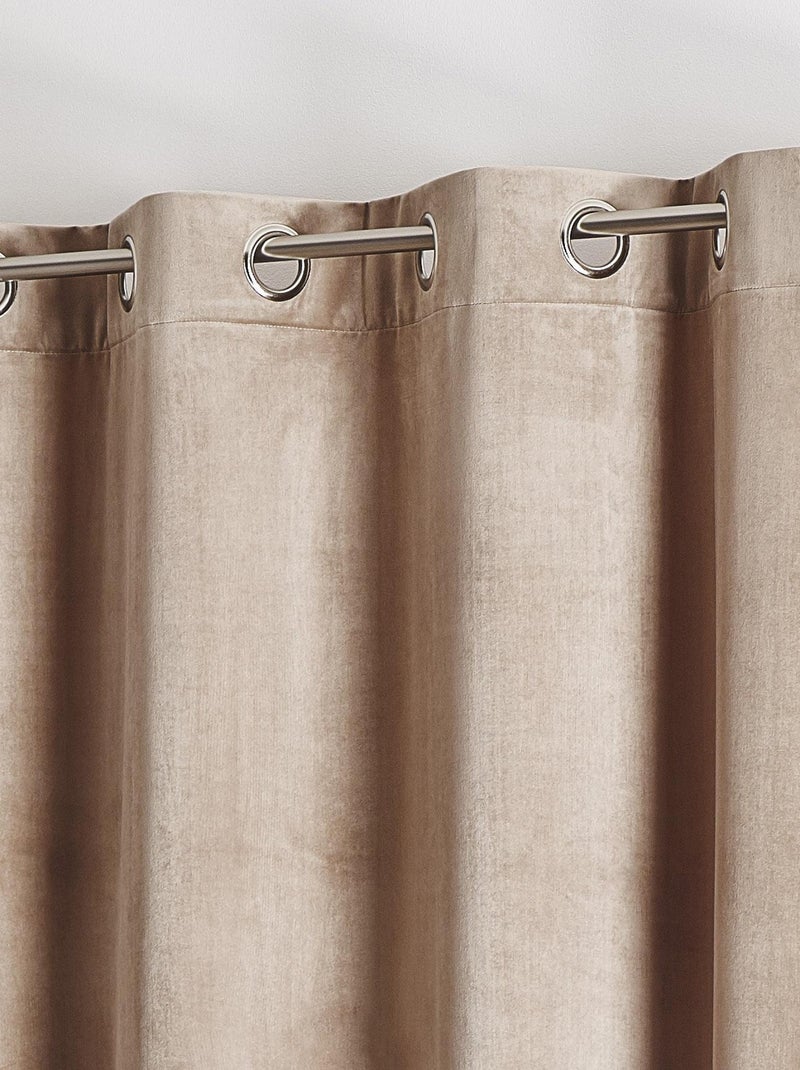 Cortina lisa de terciopelo afelpado Beige claro - Kiabi