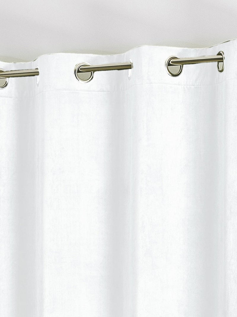 Cortina lisa de terciopelo afelpado Blanco - Kiabi