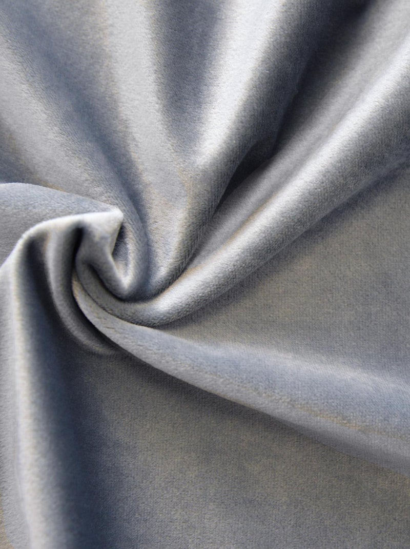 Cortina lisa de terciopelo afelpado Gris perla - Kiabi