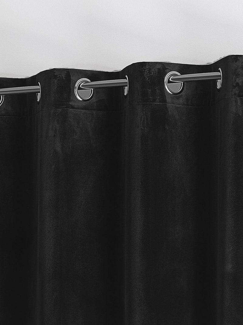Cortina lisa de terciopelo afelpado Negro - Kiabi