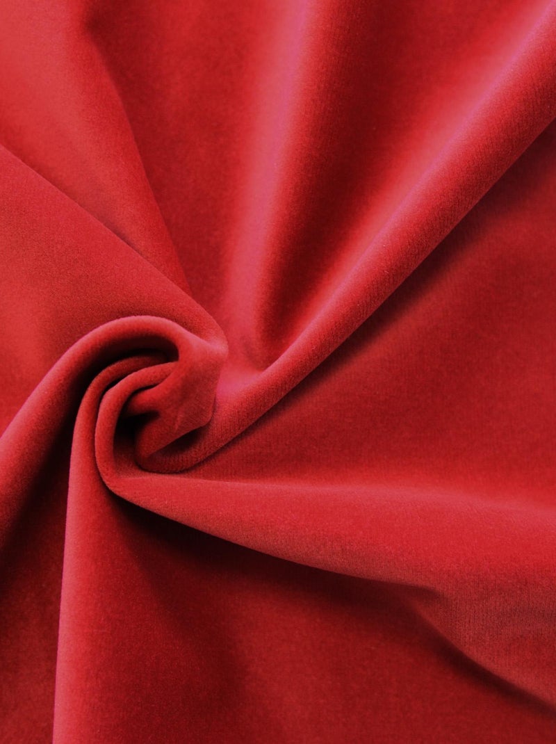 Cortina lisa de terciopelo afelpado Rojo - Kiabi