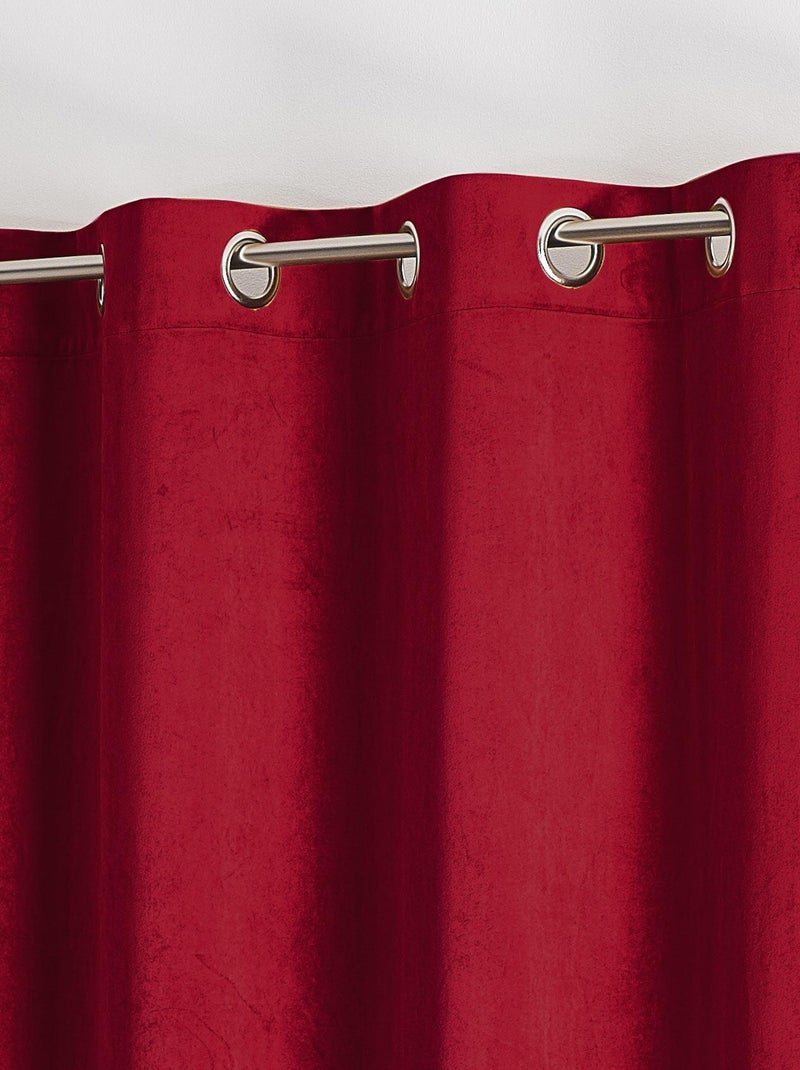 Cortina lisa de terciopelo afelpado Rojo - Kiabi