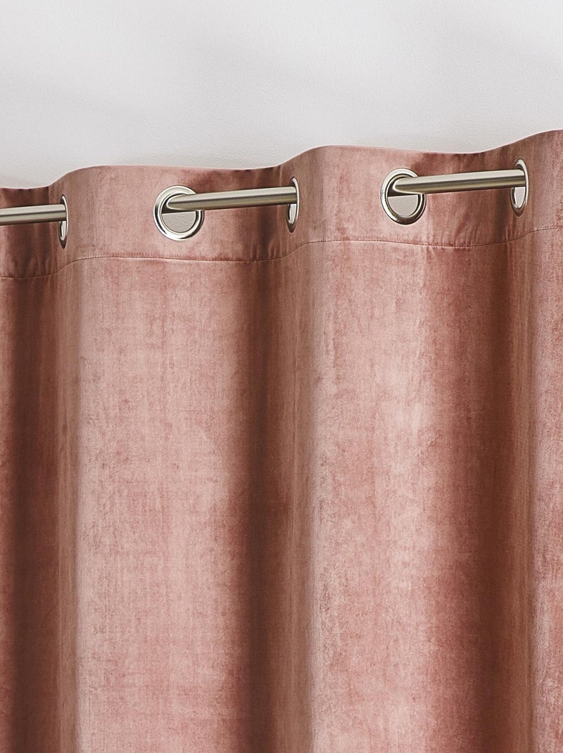 Cortina lisa de terciopelo afelpado Rosa claro - Kiabi
