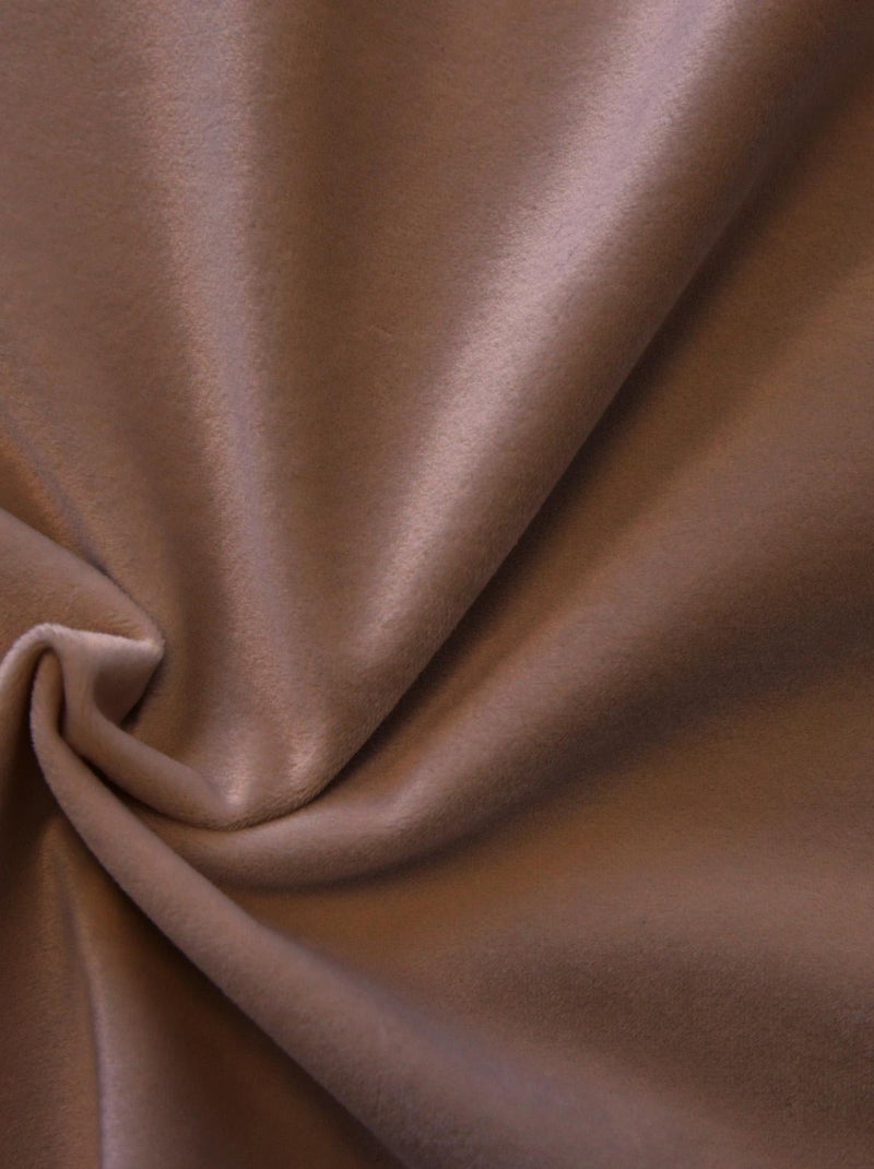 Cortina lisa de terciopelo afelpado Taupe - Kiabi