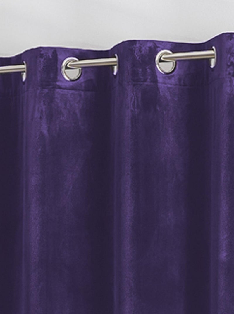 Cortina lisa de terciopelo afelpado Violeta - Kiabi