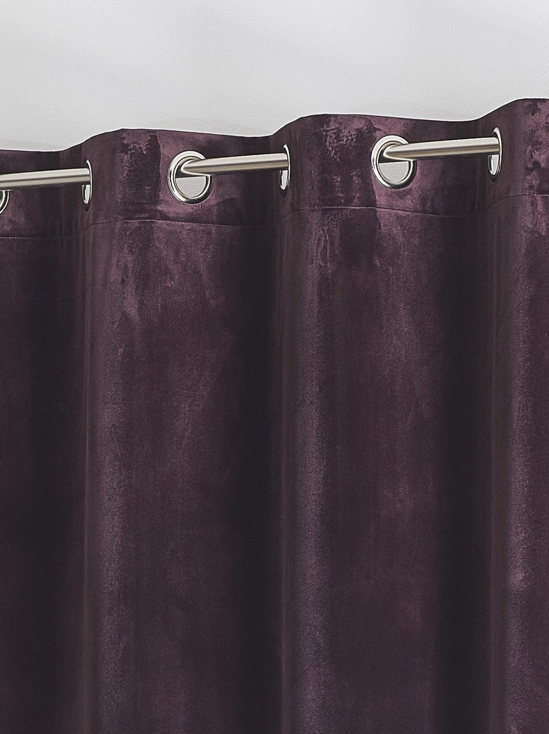 Cortina lisa de terciopelo afelpado Violeta ciruela - Kiabi