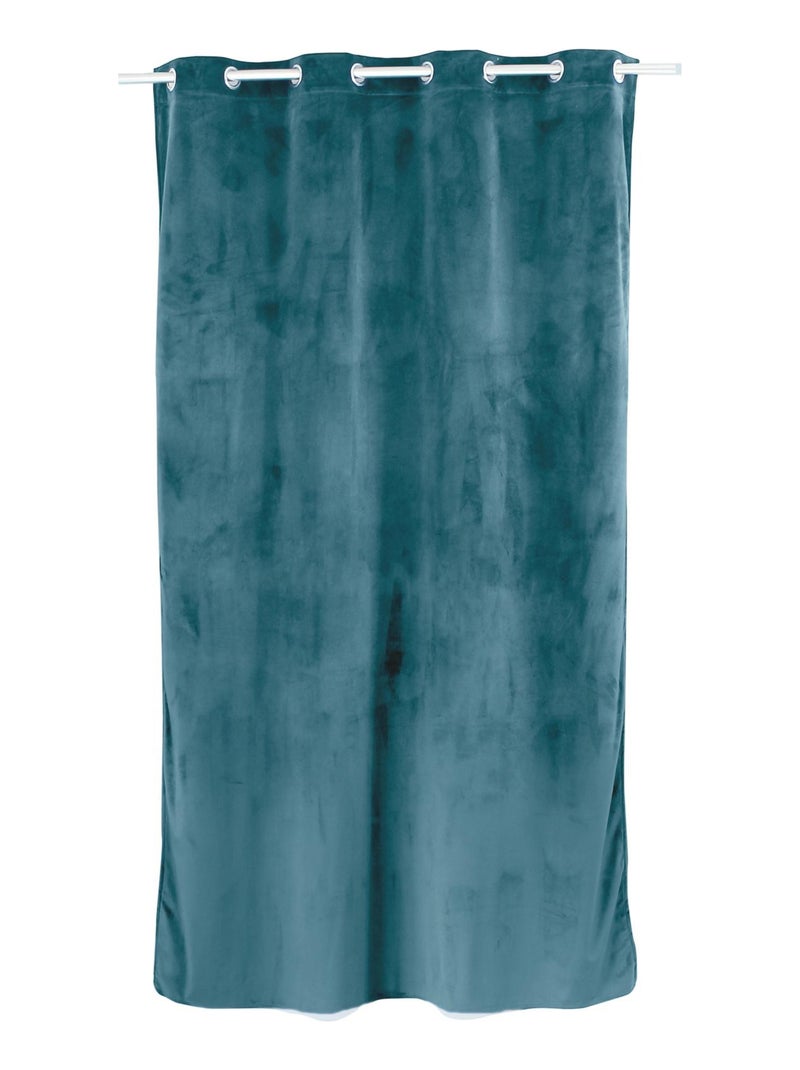 Cortina lisa de terciopelo Azul celeste - Kiabi