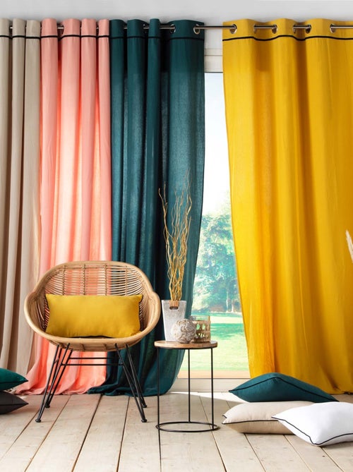 Cortina lisa en algodón lavado - Kiabi