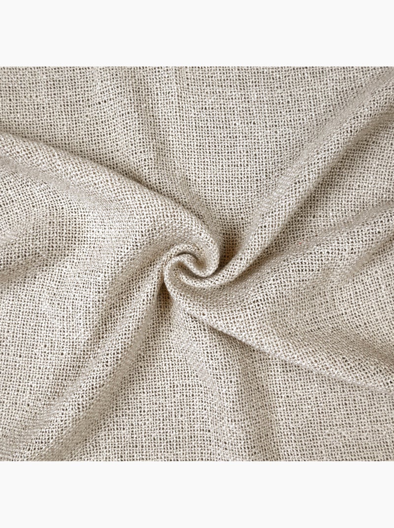 Cortina lisa opaca con ojales Beige claro - Kiabi