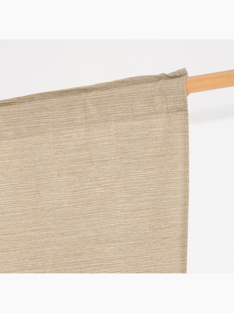 Cortina lisa tejido jaspeado, soporte encintado - Gamusi. Taupe - Kiabi