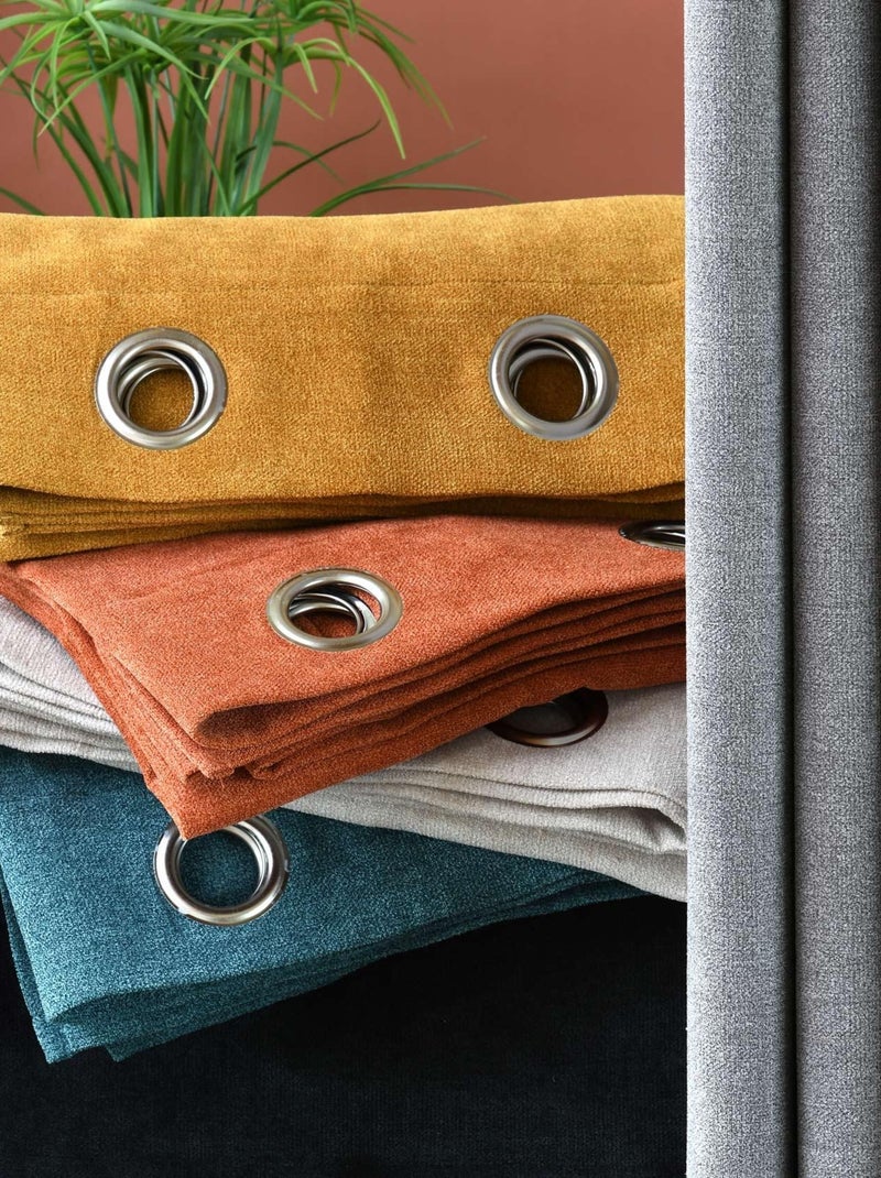 Cortina lisa y elegante Azul petróleo - Kiabi