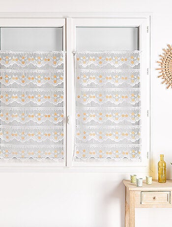 Cortina modular de malla con motivo floral