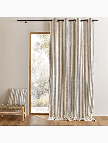 Cortina mosquitera a rayas de algodón flameado