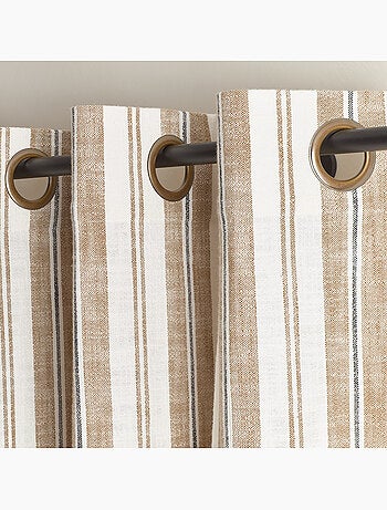 Cortina mosquitera a rayas de algodón flameado