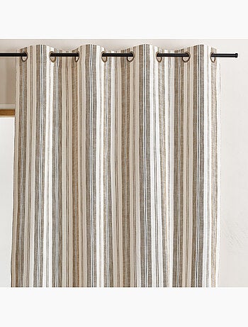 Cortina mosquitera a rayas de algodón flameado