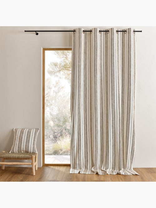 Cortina mosquitera a rayas de algodón flameado - Kiabi