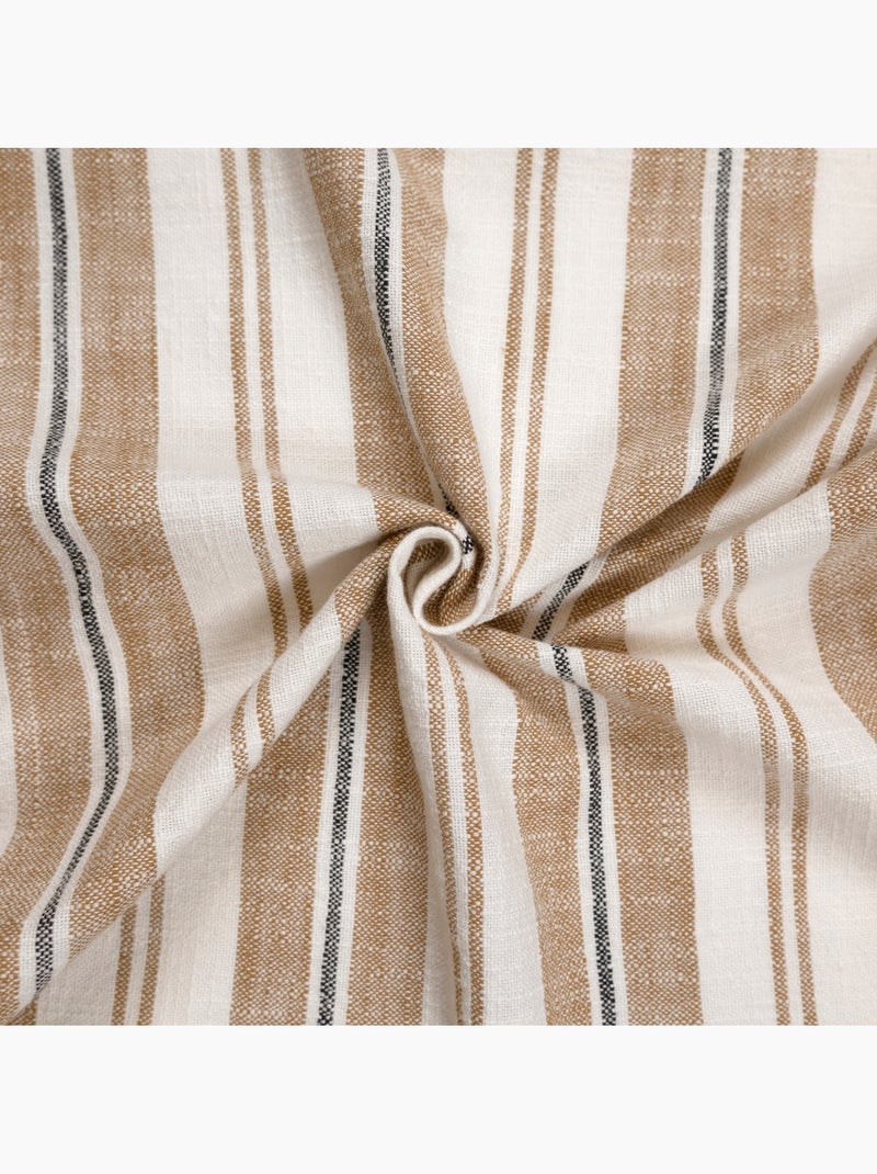Cortina mosquitera a rayas de algodón flameado Amarillo oscuro - Kiabi
