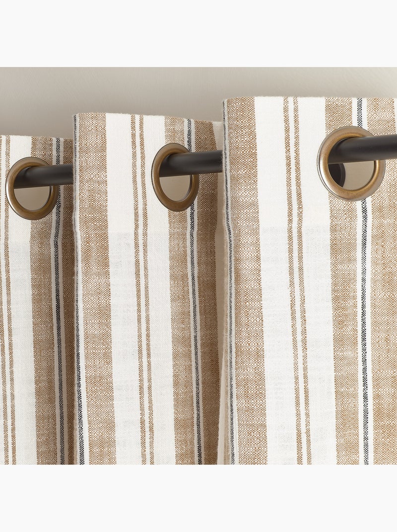 Cortina mosquitera a rayas de algodón flameado Amarillo oscuro - Kiabi