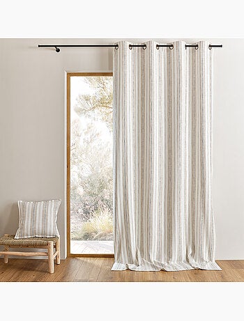 Cortina mosquitera a rayas de algodón flameado