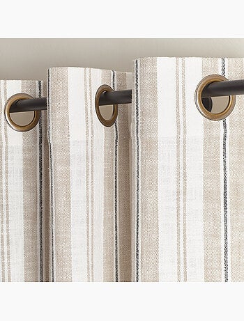 Cortina mosquitera a rayas de algodón flameado