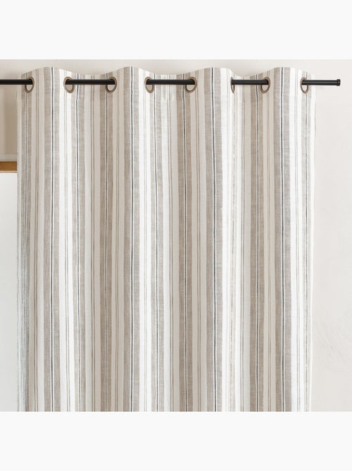 Cortina mosquitera a rayas de algodón flameado - Kiabi