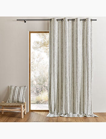 Cortina mosquitera a rayas de algodón flameado