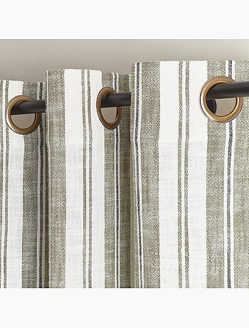 Cortina mosquitera a rayas de algodón flameado