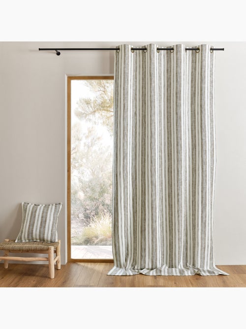 Cortina mosquitera a rayas de algodón flameado - Kiabi