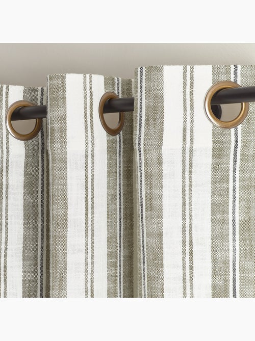 Cortina mosquitera a rayas de algodón flameado - Kiabi
