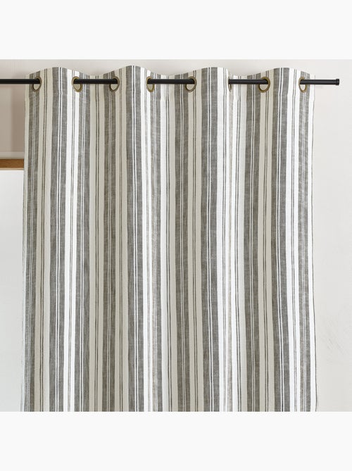 Cortina mosquitera a rayas de algodón flameado - Kiabi